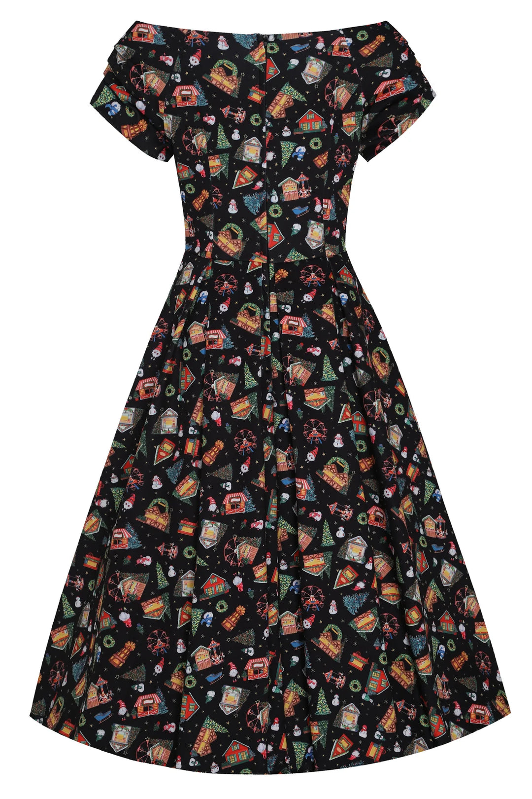 PREORDER - Lily Black Christmas Fair Swing Dress - Estimated dispatch 3rd of November