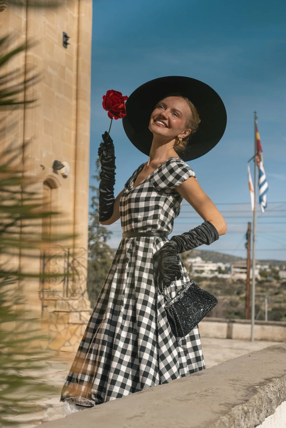 PREORDER - Lily Dress in Black and White Gingham - Estimated dispatch 30th of October