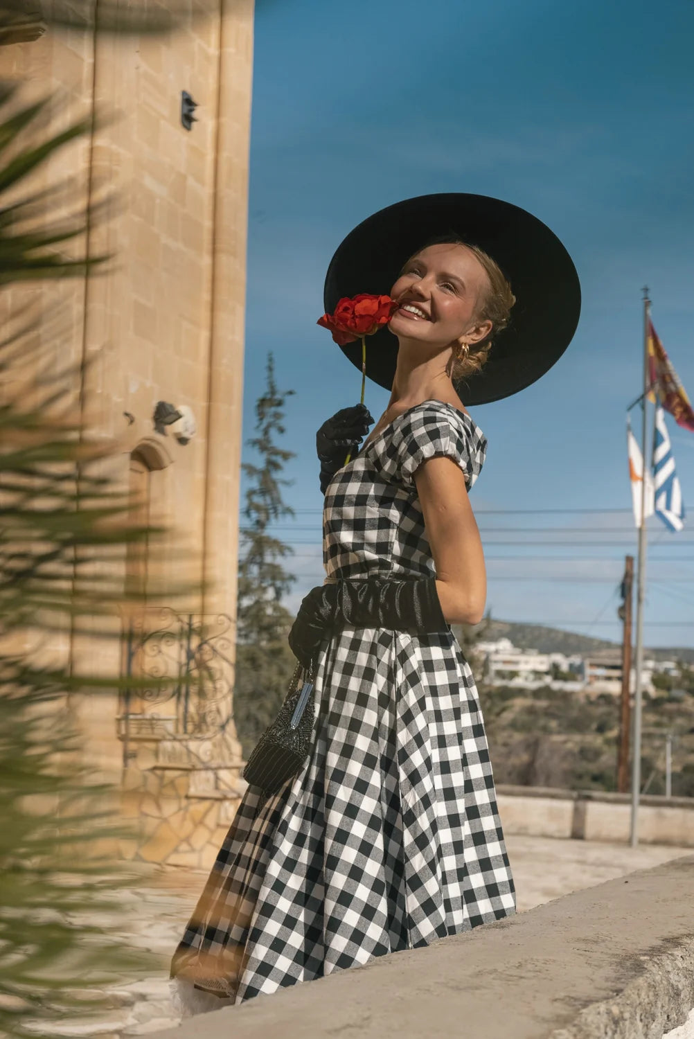 PREORDER - Lily Dress in Black and White Gingham - Estimated dispatch 30th of October