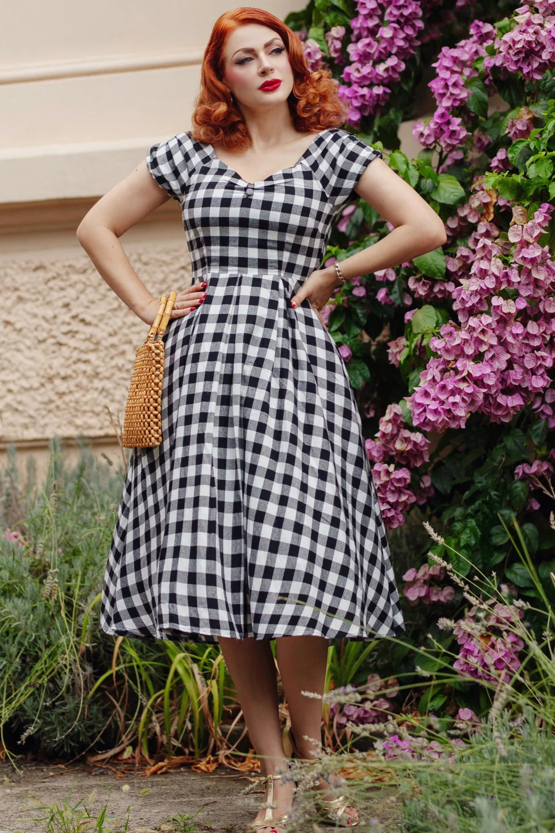PREORDER - Lily Dress in Black and White Gingham - Estimated dispatch 30th of October