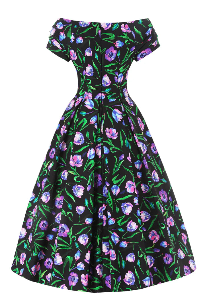 PREORDER - Lily Black Tulip Dress - Expected dispatch date of 6th of August
