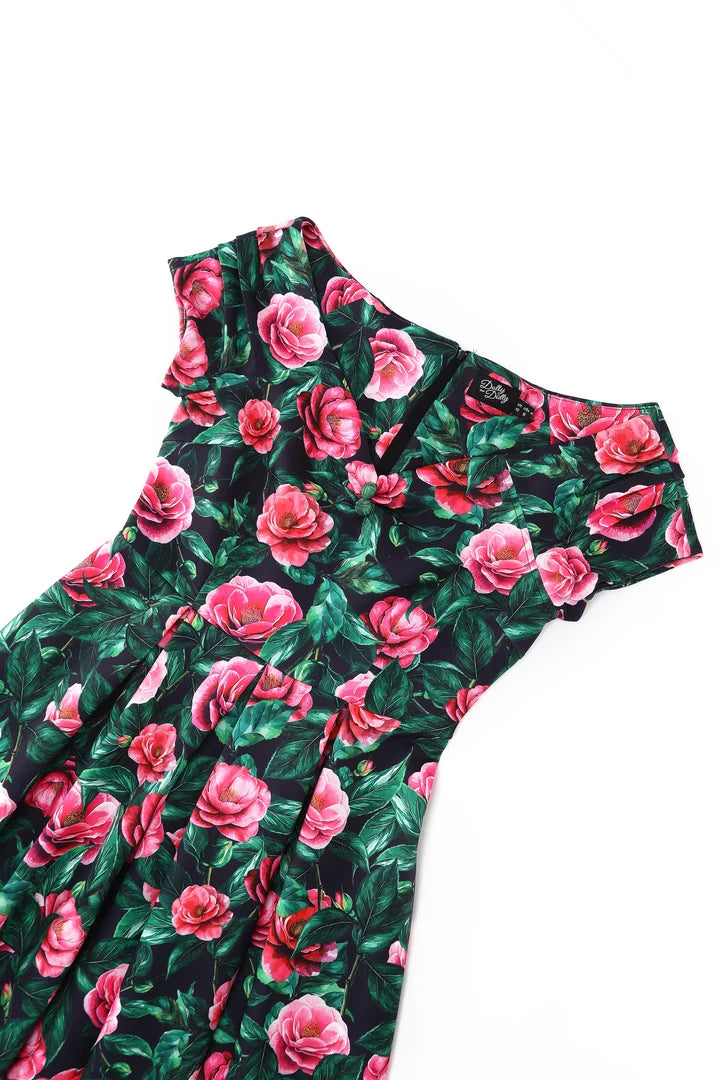 PREORDER - Lily Pink Camellia Swing Dress - Expected dispatch 15th of September