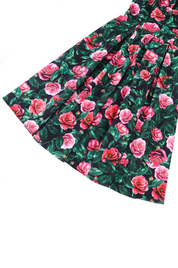 PREORDER - Lily Pink Camellia Swing Dress - Expected dispatch 15th of September