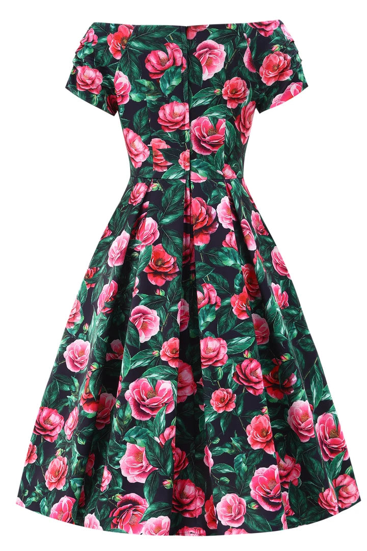 PREORDER - Lily Pink Camellia Swing Dress - Expected dispatch 15th of September