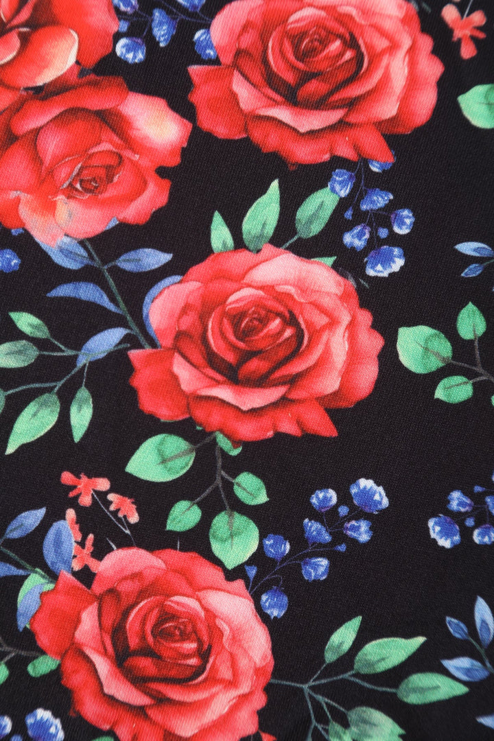 PREORDER - Lily Red Roses Swing Dress - Expected dispatch 15th of September