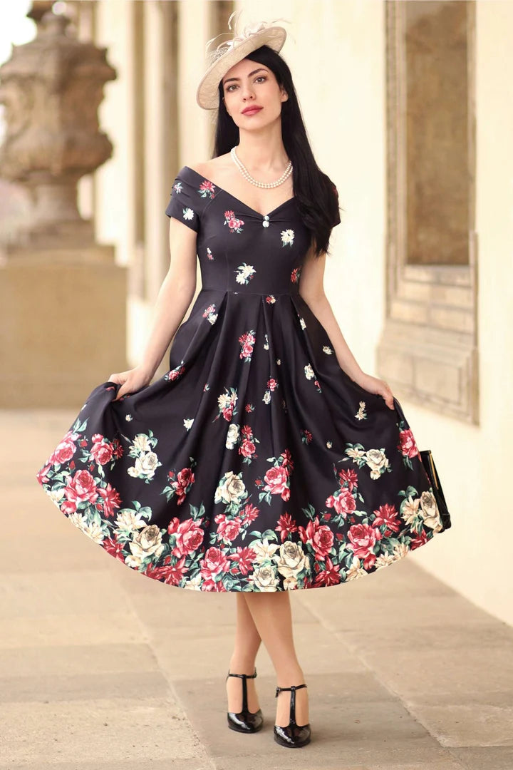 PREORDER - Lily Midnight Rose Dress - Expected dispatch 15th of September