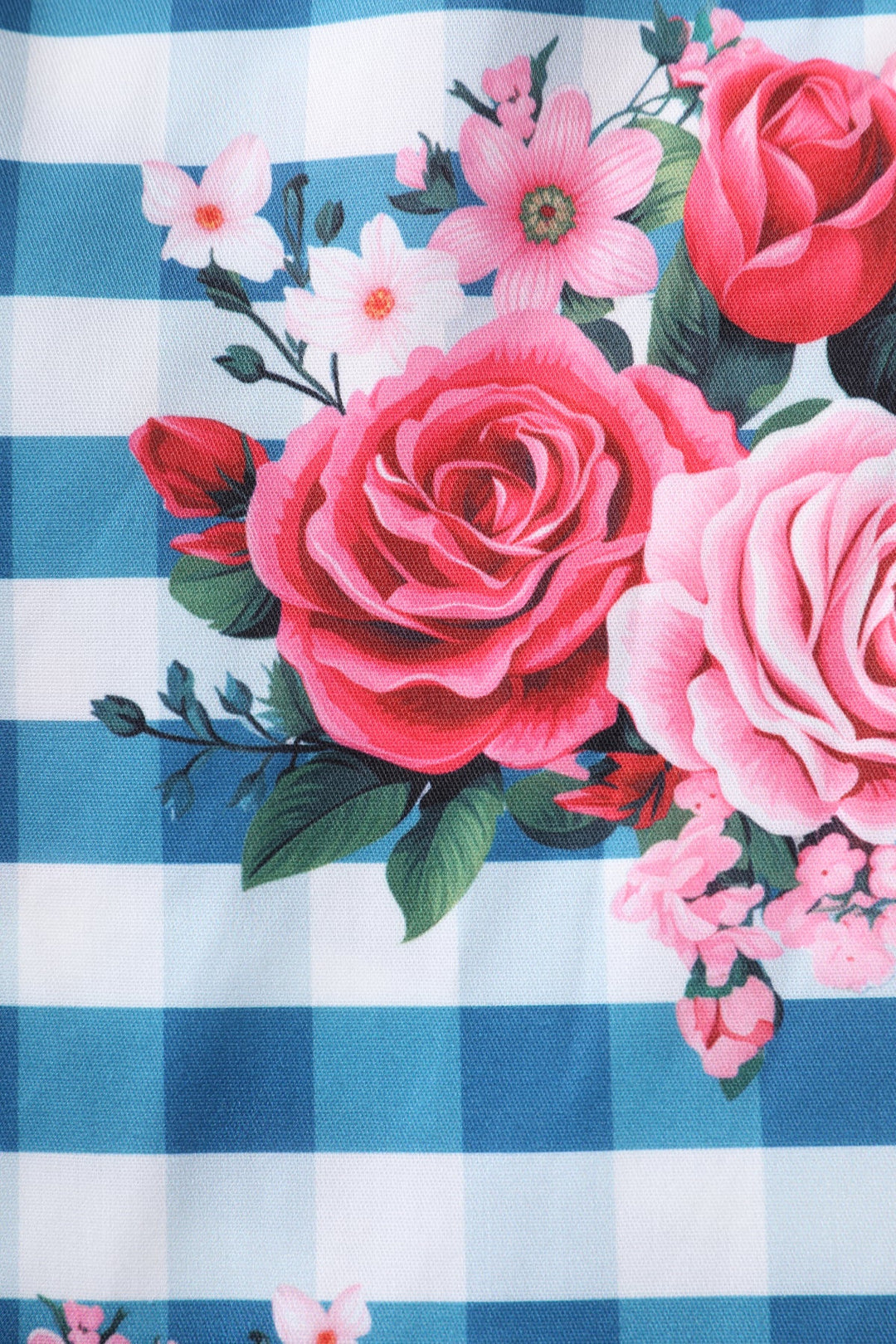 PREORDER - Lily 50's Blue Rose Swing Dress - Expected dispatch 15th of September