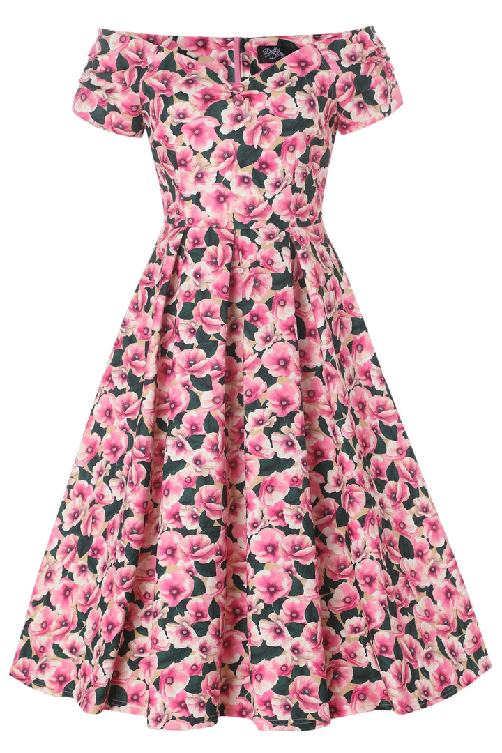 PREORDER - Lily Pink Poppy Swing Dress - Expected dispatch 15th of September
