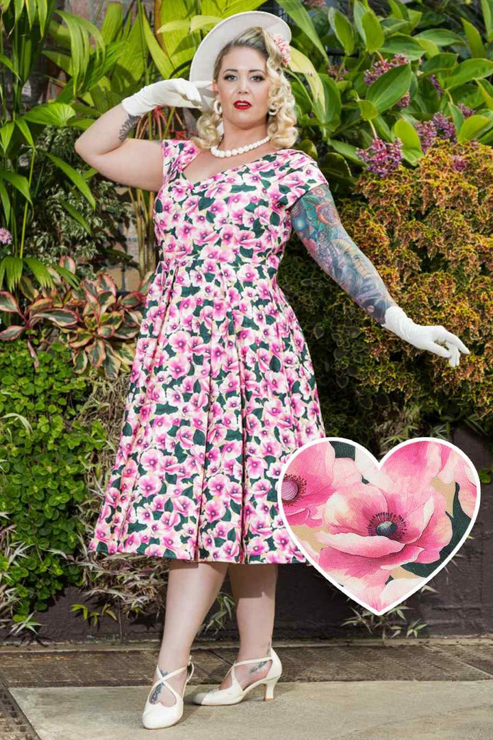 PREORDER - Lily Pink Poppy Swing Dress - Expected dispatch 15th of September