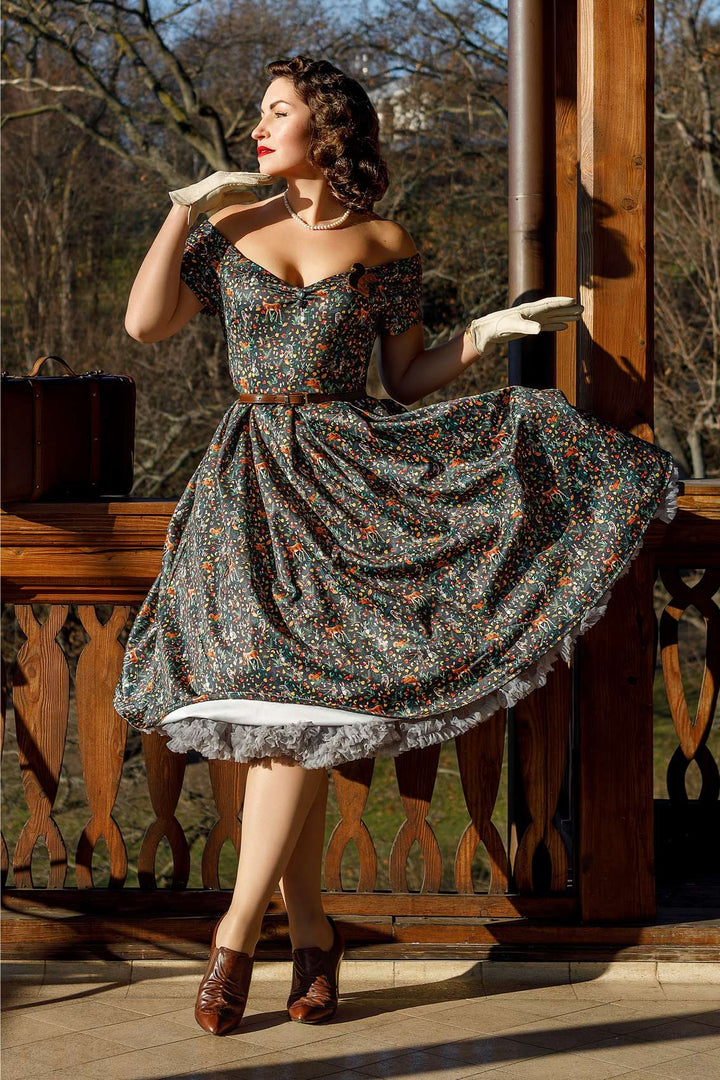 PREORDER - Owl & Deer Swing Dress - Expected dispatch 6th of August