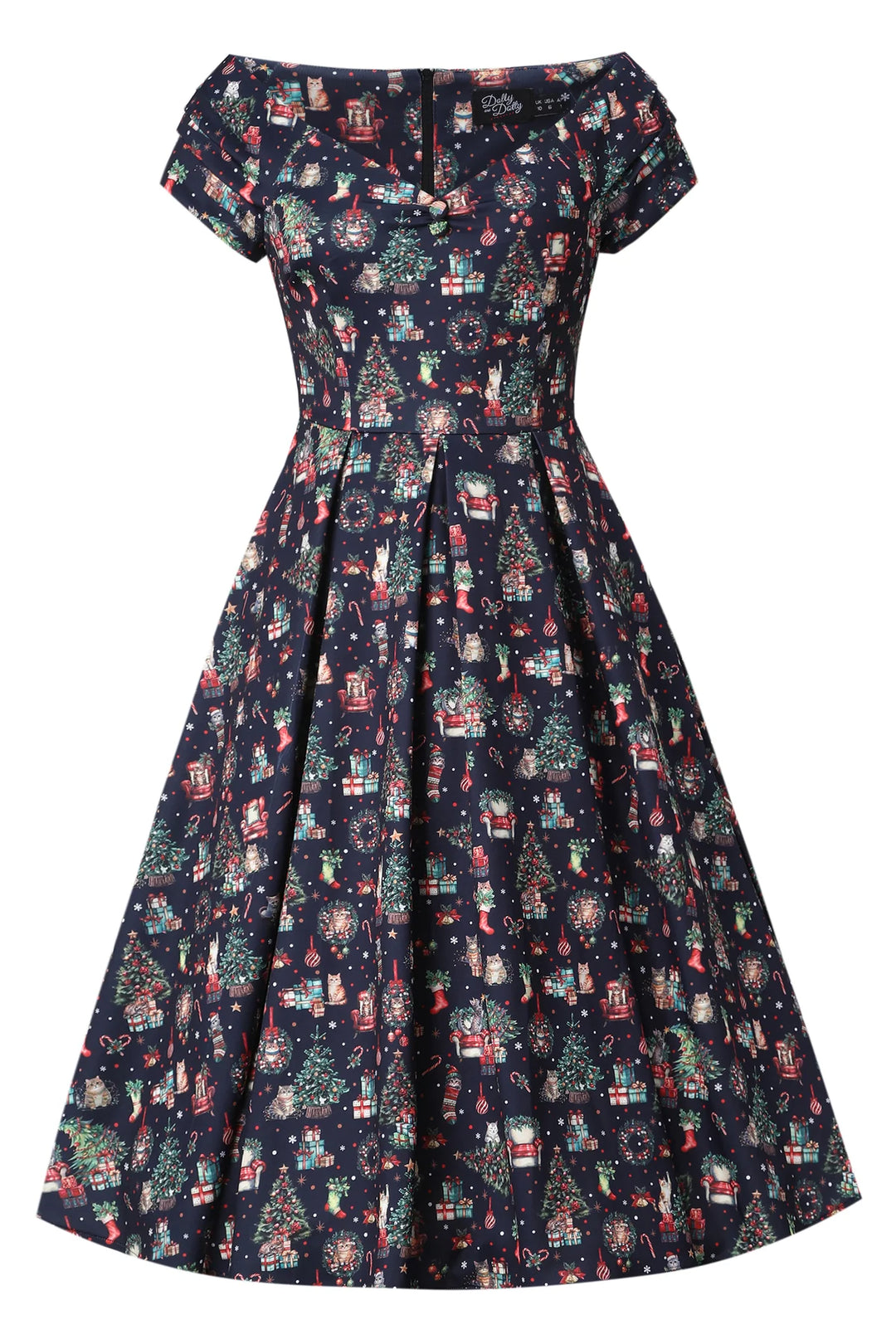 PREORDER - Lily Christmas Cats Swing Dress - Estimated dispatch 30th of October