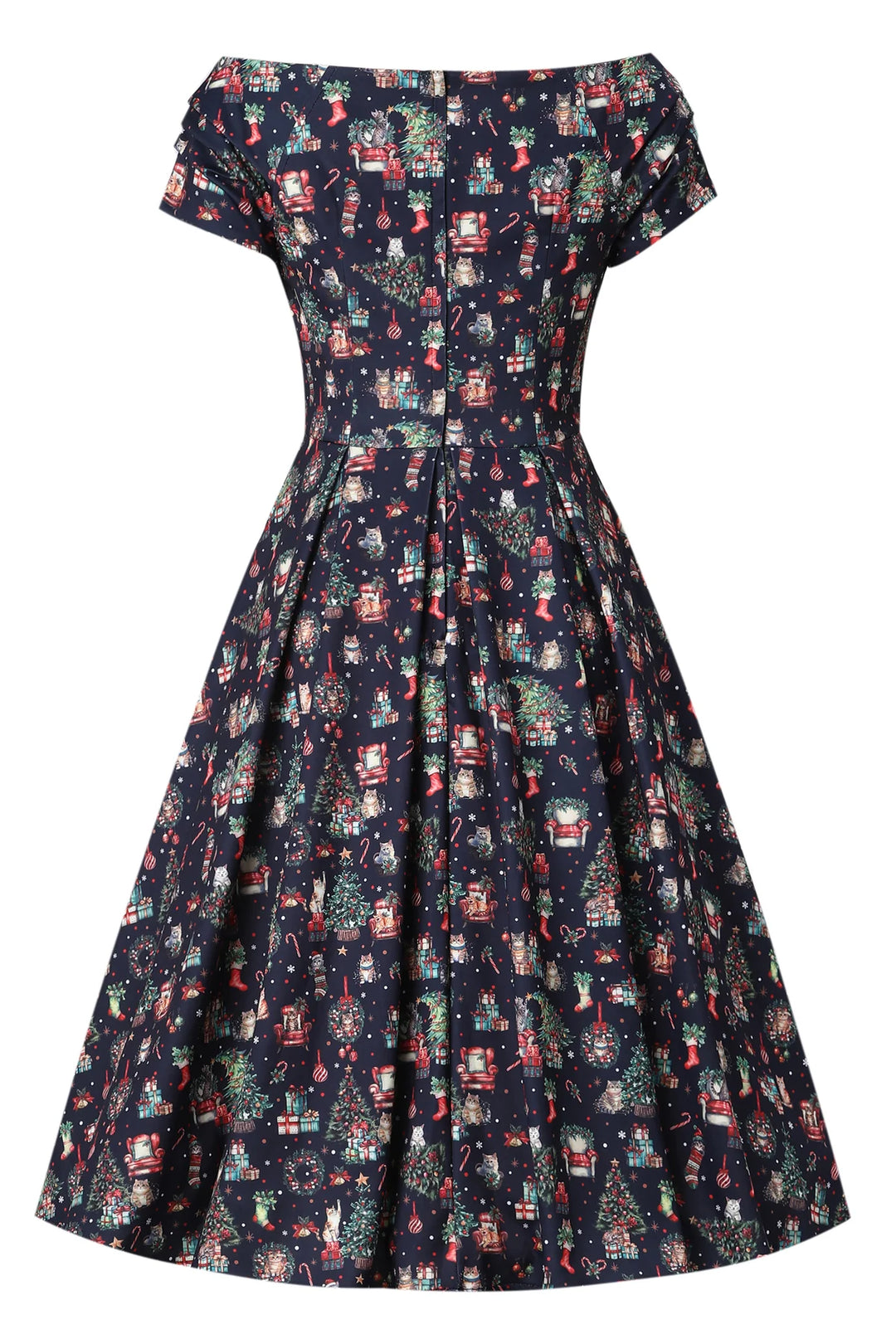 PREORDER - Lily Christmas Cats Swing Dress - Estimated dispatch 30th of October