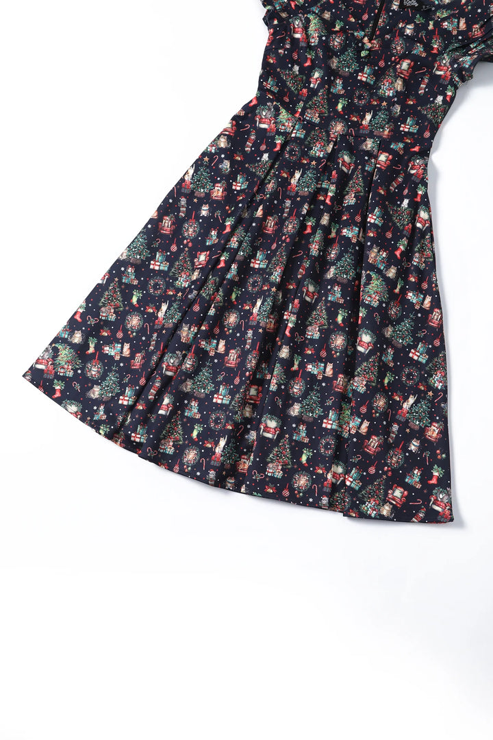 PREORDER - Lily Christmas Cats Swing Dress - Estimated dispatch 30th of October