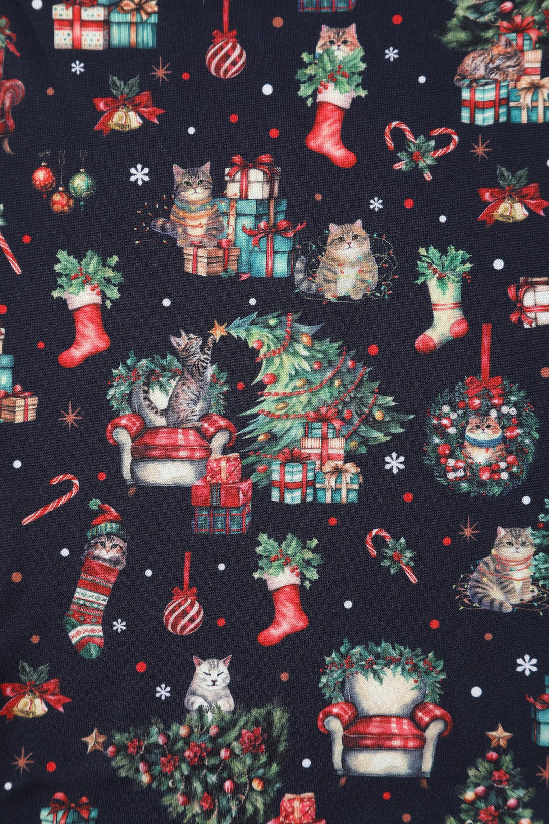 PREORDER - Lily Christmas Cats Swing Dress - Estimated dispatch 30th of October