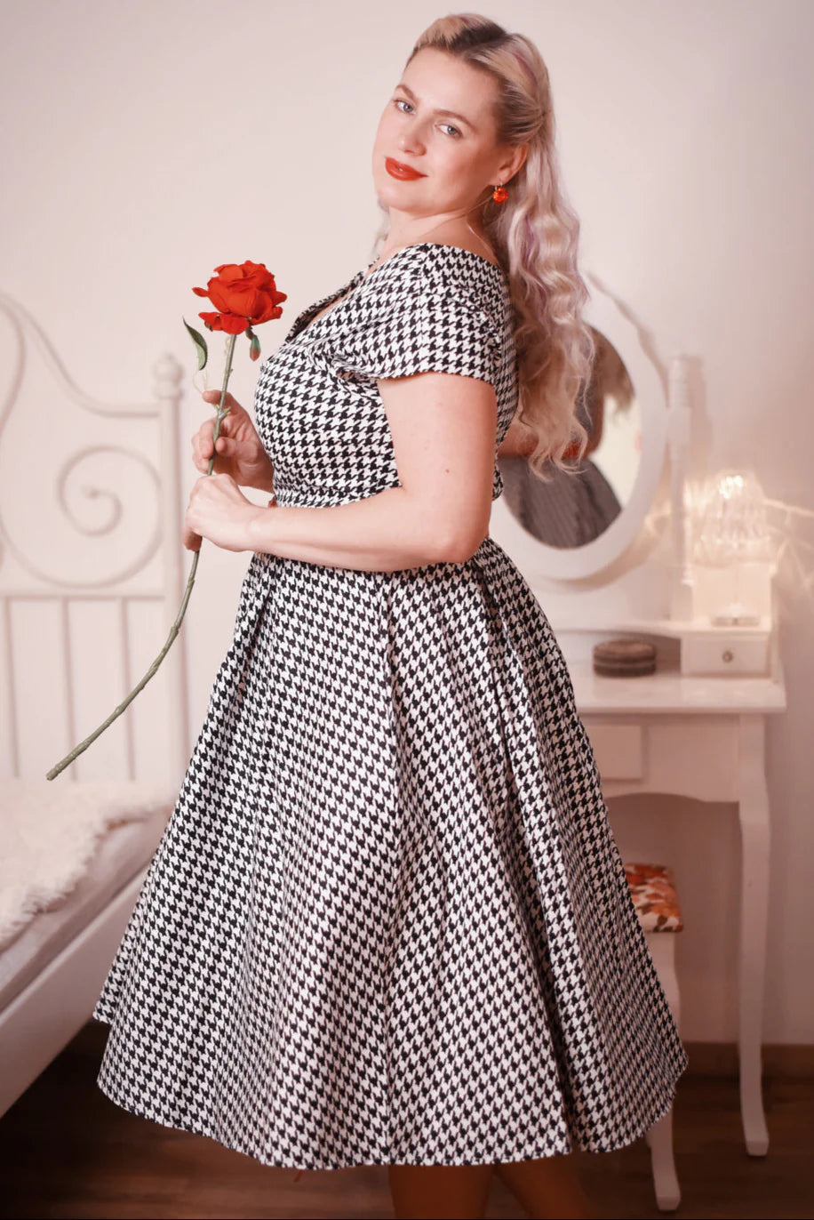 Lily Dog Tooth Swing Dress