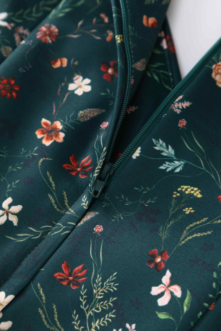 Lily Emerald Floral Vine Dress