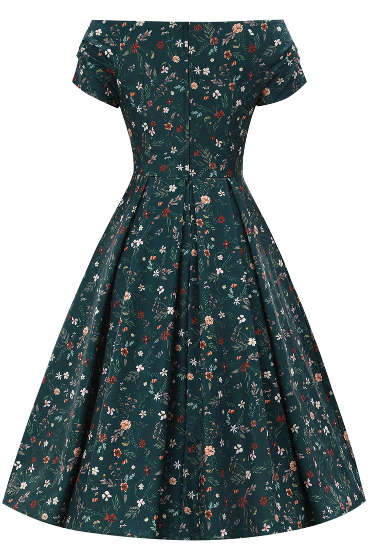 Lily Emerald Floral Vine Dress