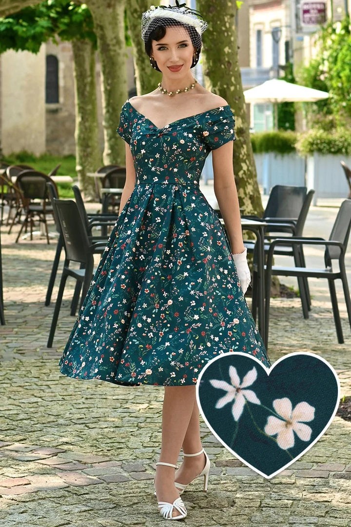 PREORDER - Lily Emerald Floral Vine Dress - Expected dispatch 15th September
