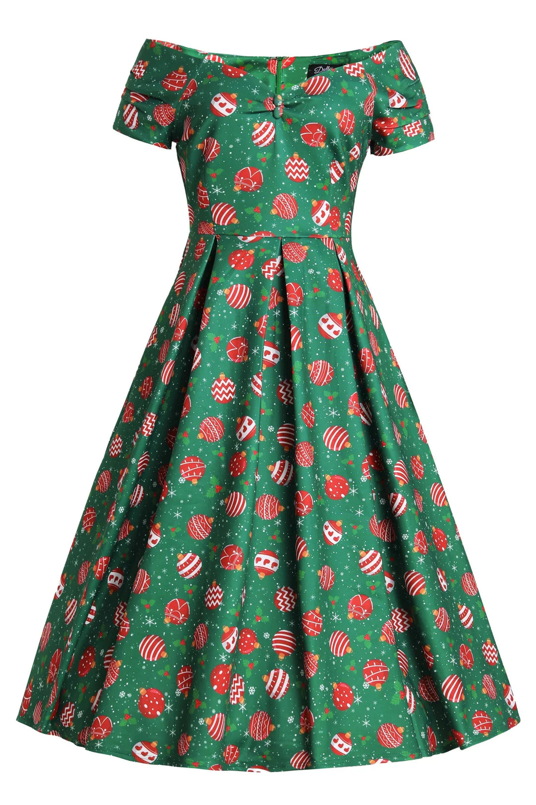 PREORDER - Lily Green Bauble Swing Dress - Estimated dispatch 5th of November