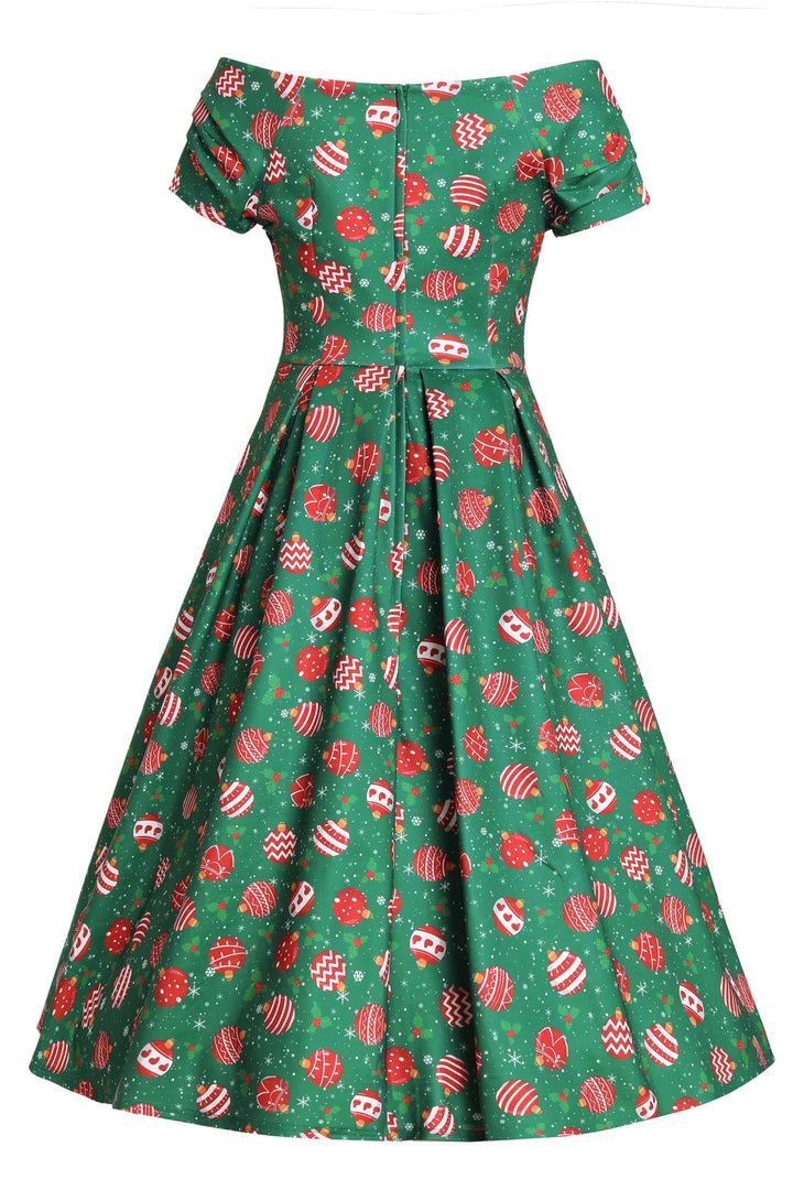 PREORDER - Lily Green Bauble Swing Dress - Estimated dispatch 5th of November