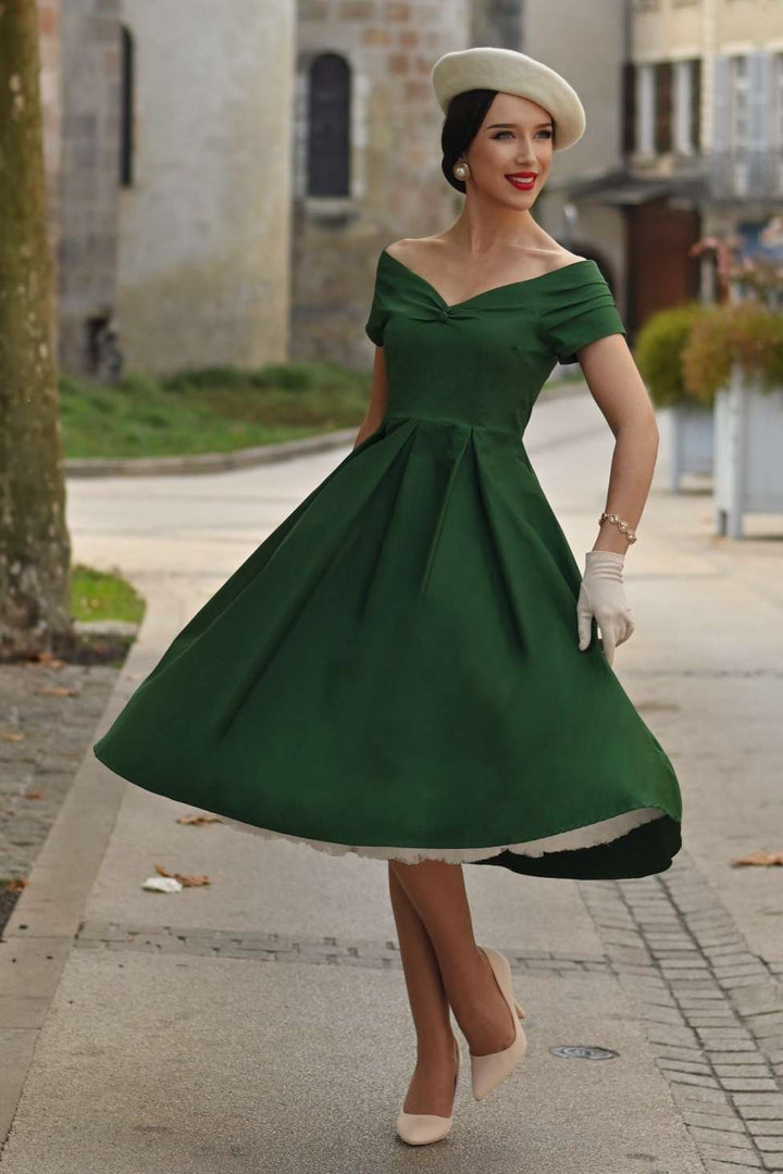 PREORDER - Lily Emerald Green Swing Dress - Expected dispatch 15th of September