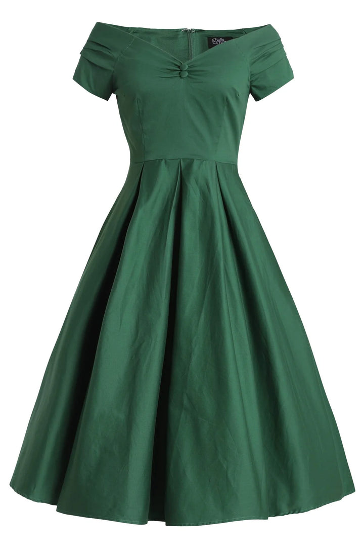 PREORDER - Lily Emerald Green Swing Dress - Expected dispatch 15th of September