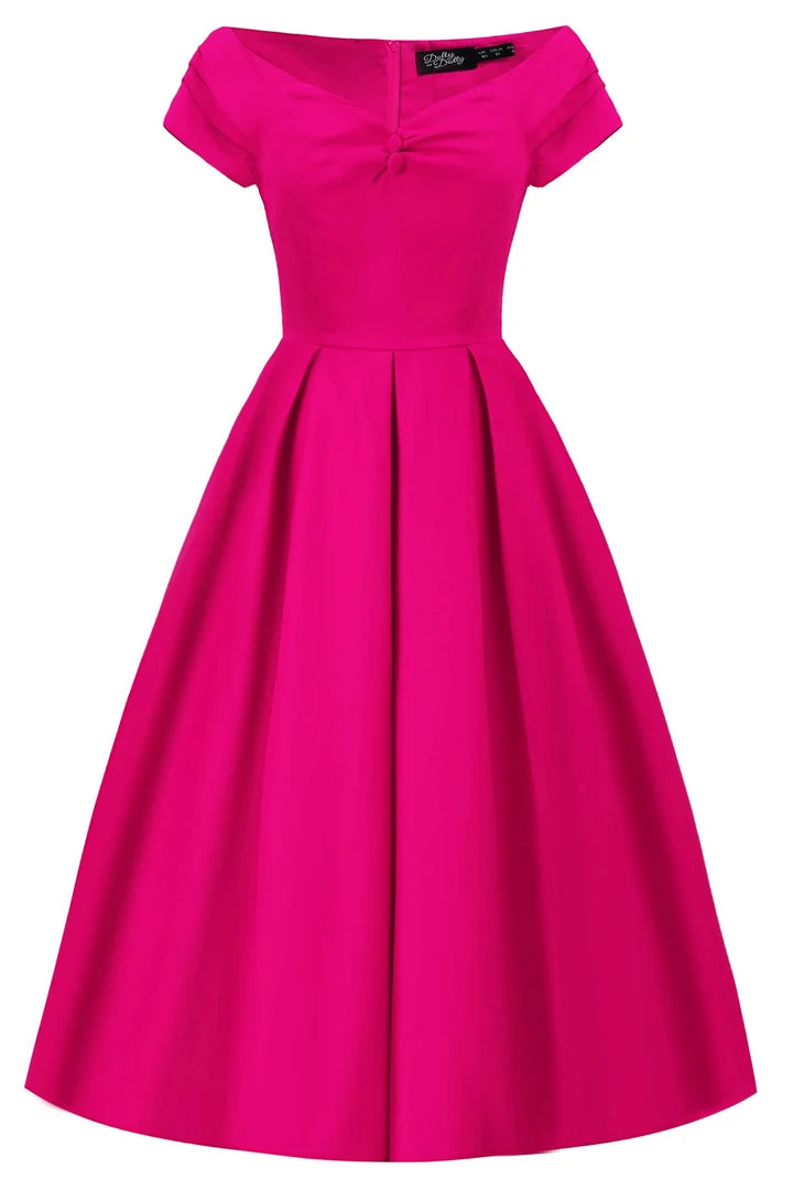 PREORDER - Lily Hot Pink Swing Dress - Expected dispatch 15th of September