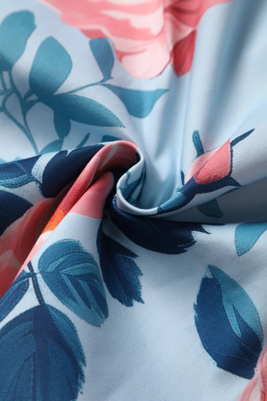 PREORDER - Lily Light Blue and Coral Rose Dress - Expected dispatch 9th October