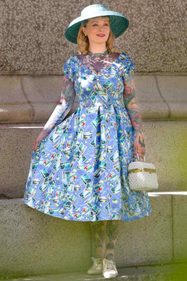 Lily Stamp Swing Dress - Preorder for dispatch 12th of September