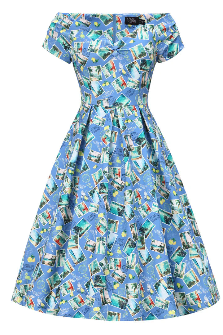 Lily Stamp Swing Dress - Preorder for dispatch 12th of September