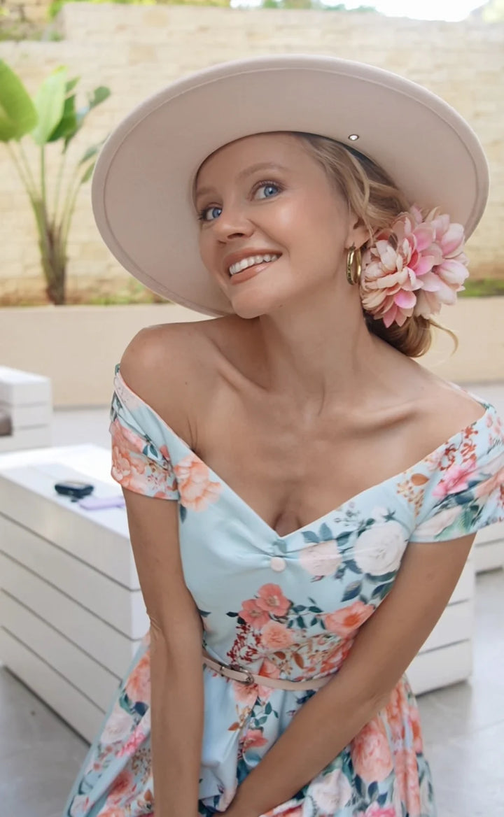 Lily Mint Floral Swing Dress - Preorder for dispatch 12th of September