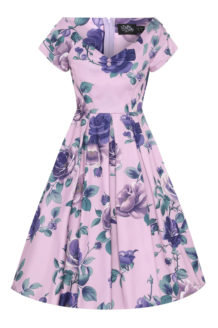 Lily Purple Floral Dress - Preorder for dispatch 16th September