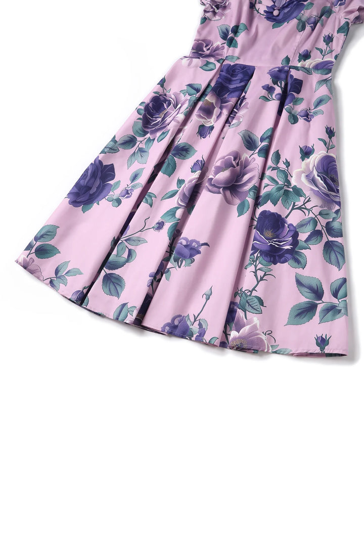 Lily Purple Floral Dress - Preorder for dispatch 16th September