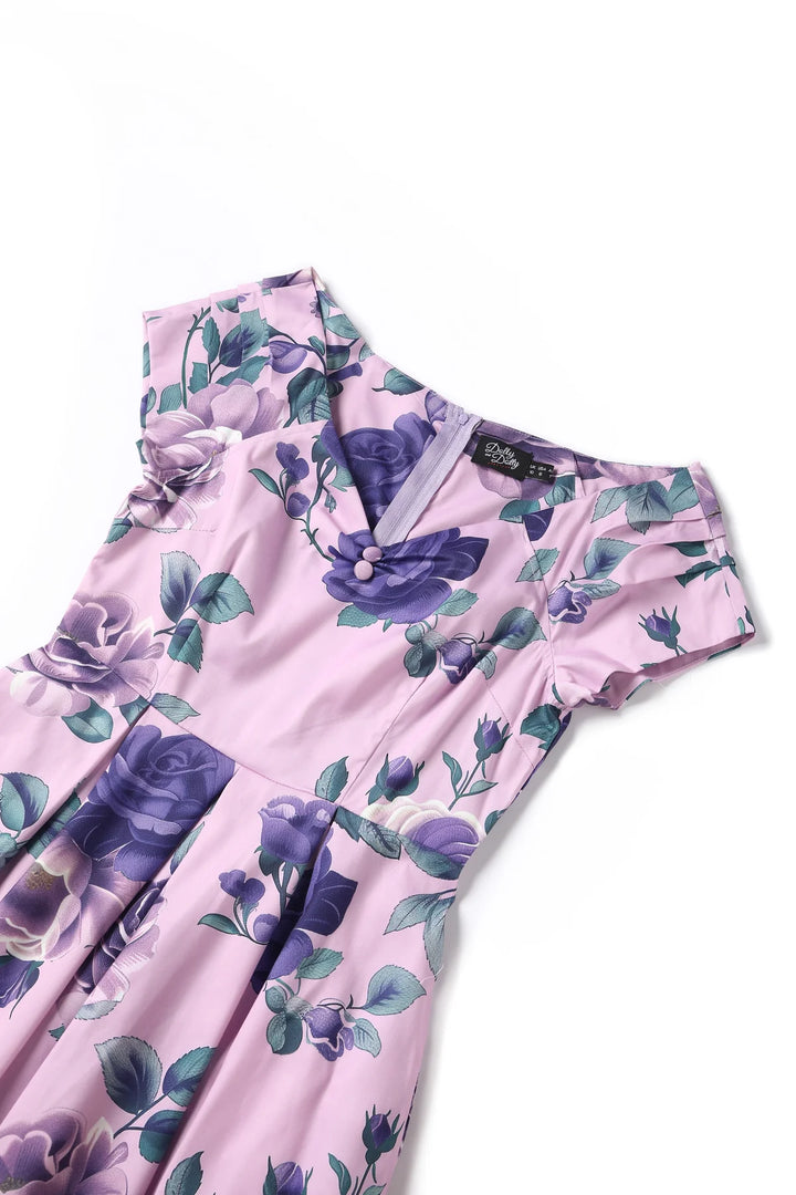 Lily Purple Floral Dress - Preorder for dispatch 16th September