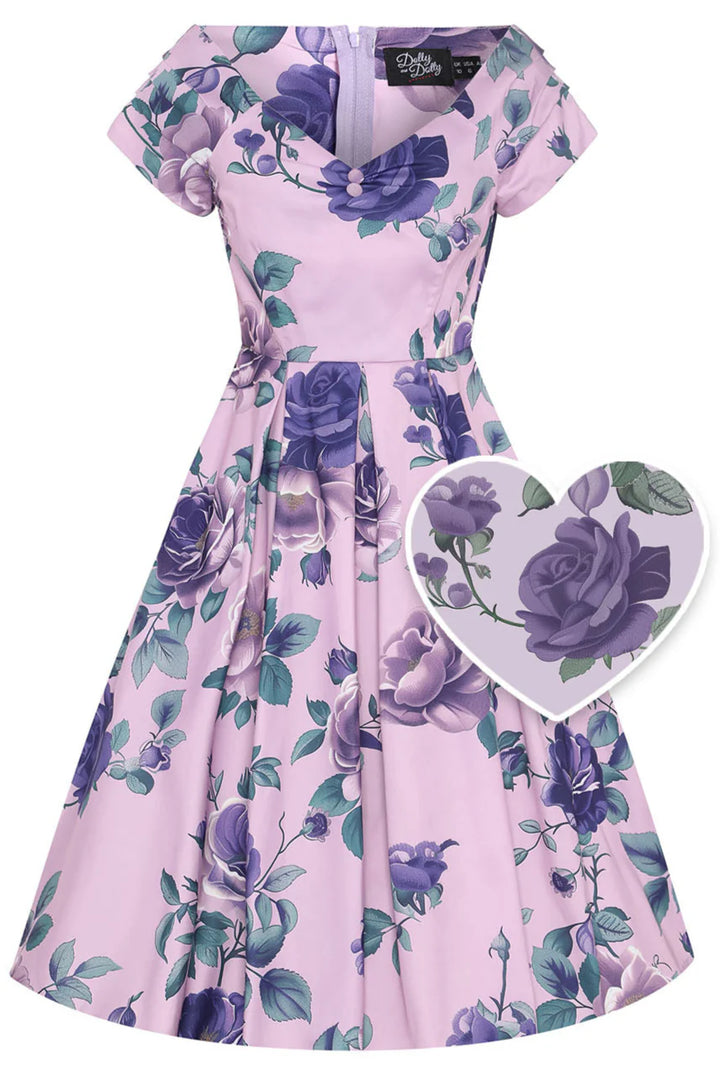 Lily Purple Floral Dress - Preorder for dispatch 16th September