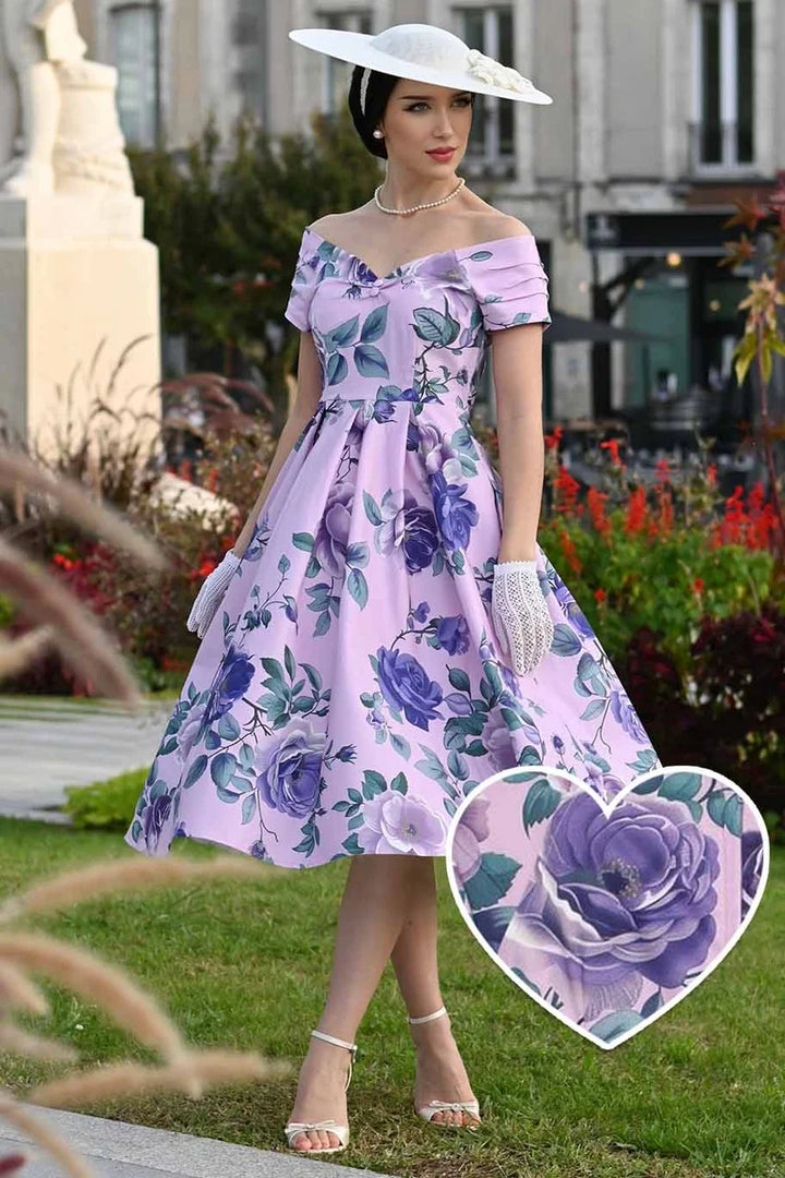 PREORDER - Lily Purple Floral Dress - Expected dispatch date 15th September