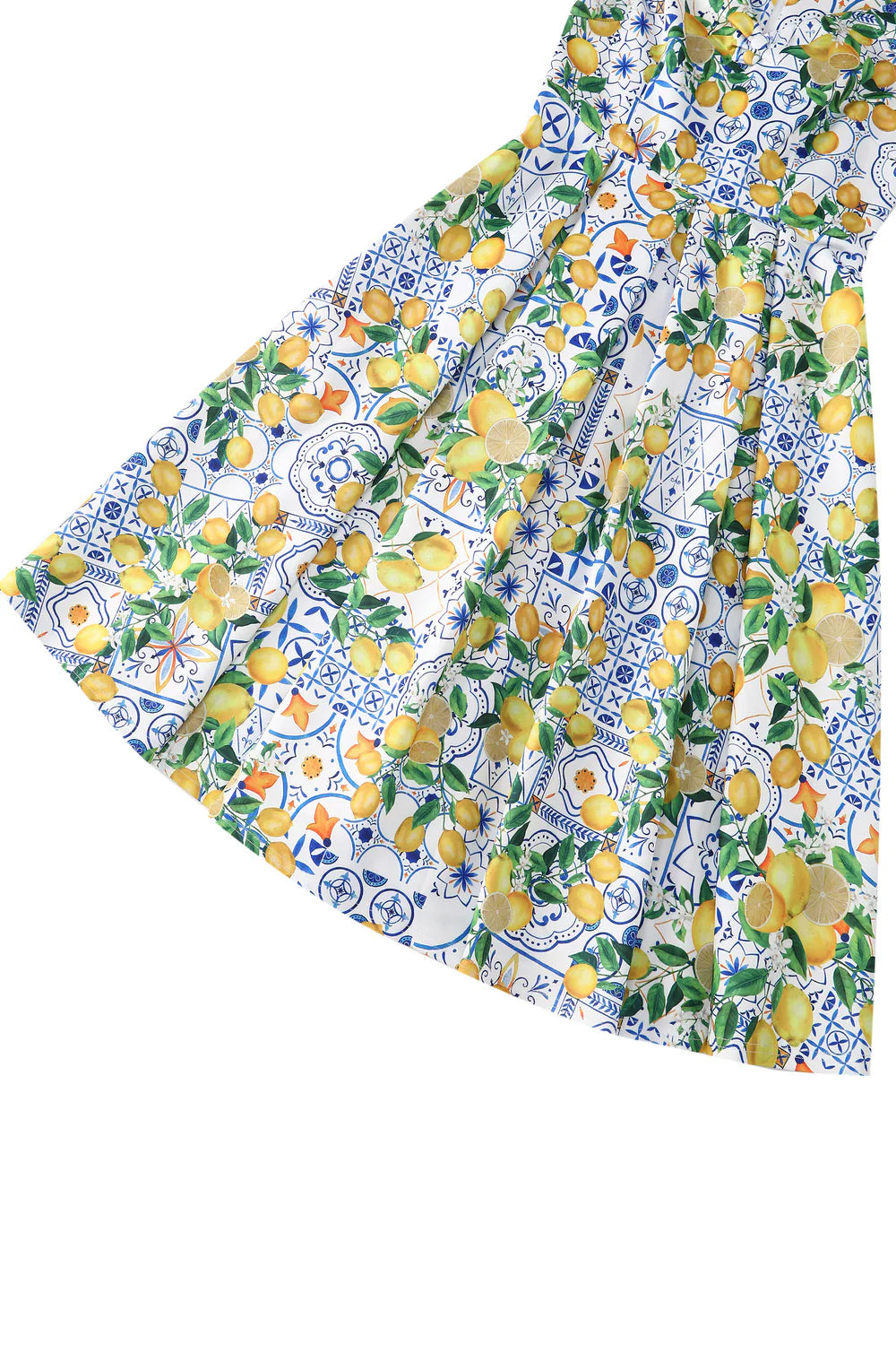 Lily Mediterranean Lemon Print Swing Dress - Preorder for dispatch 12th of September