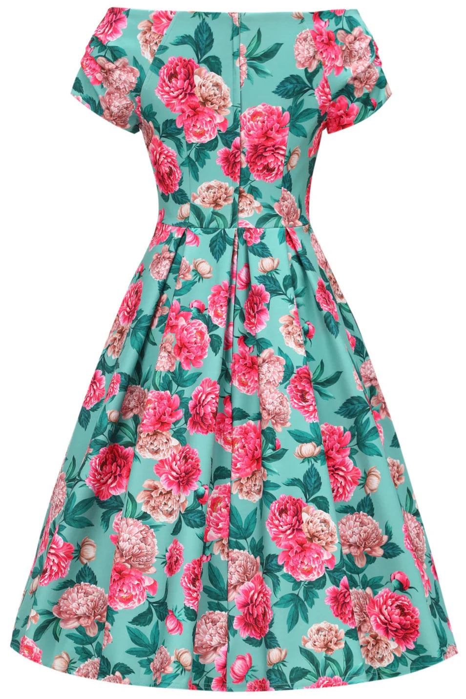 Lily Mint and Pink Peony Dress - Preorder for disdpatch 10th September
