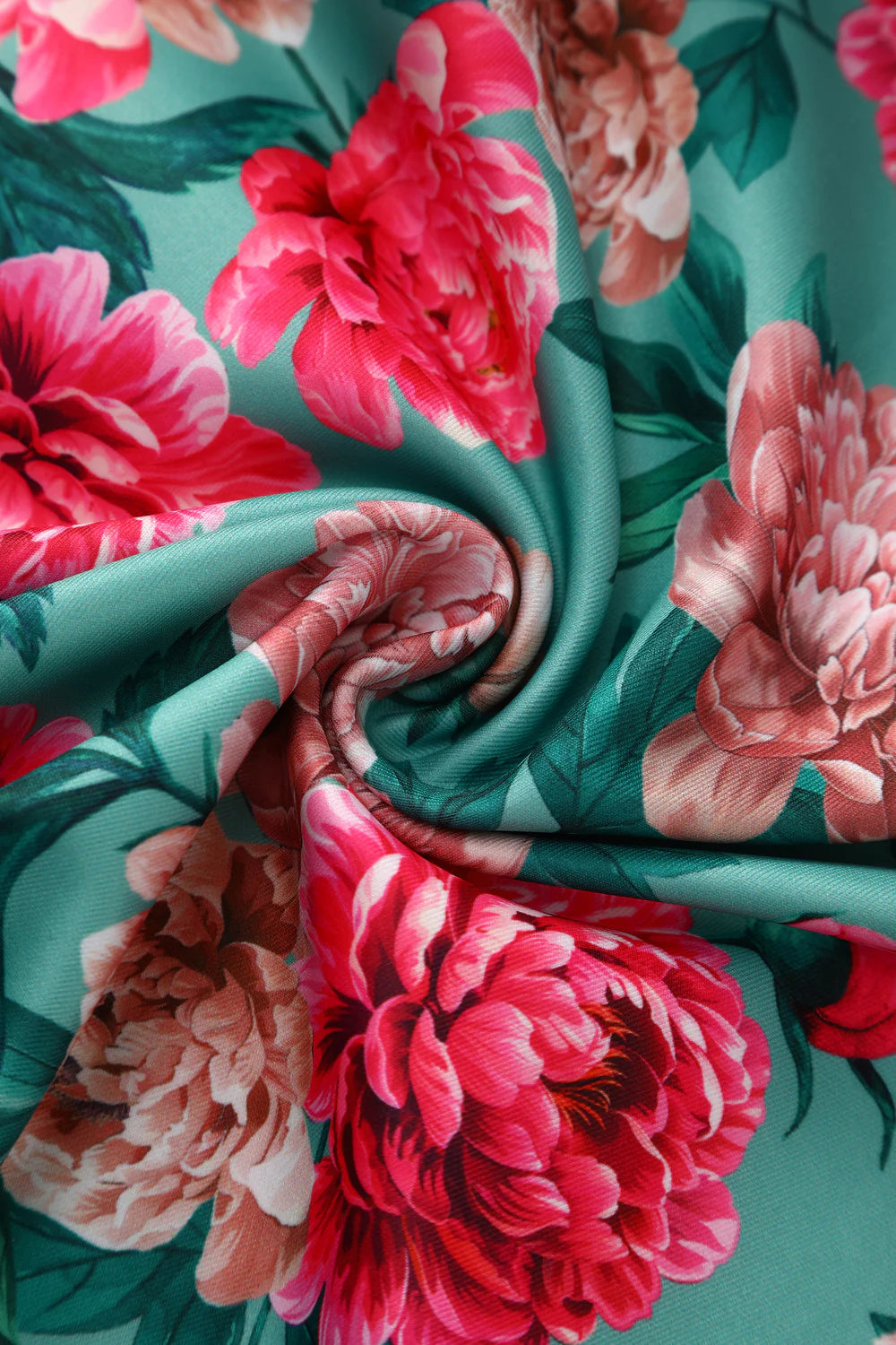 Lily Mint and Pink Peony Dress - Preorder for disdpatch 10th September