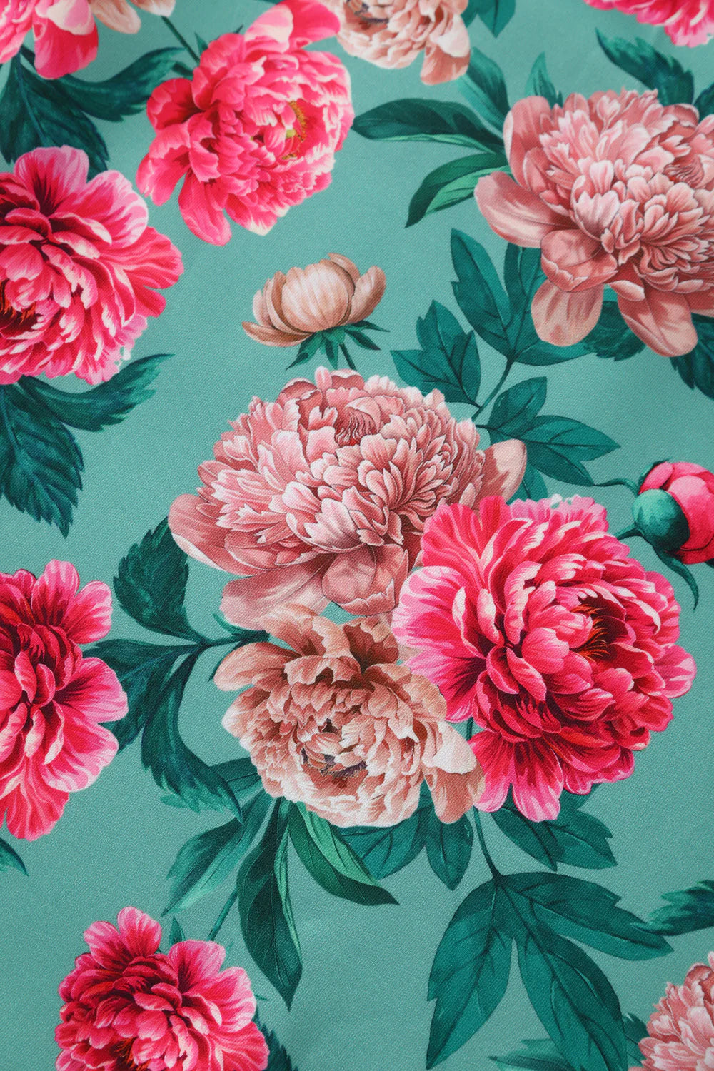 Lily Mint and Pink Peony Dress - Preorder for disdpatch 10th September