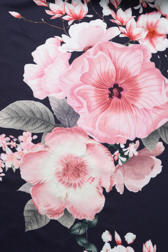 PREORDER - Lily Dress in Navy and Pink Floral - Estimated dispatch 30th of October