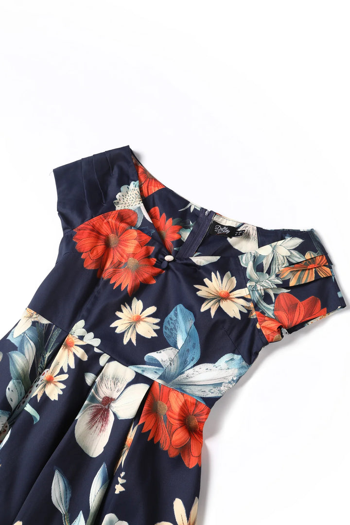 PREORDER - Lily Dress in Navy Tropical Floral - Estimated dispatch date 3rd February