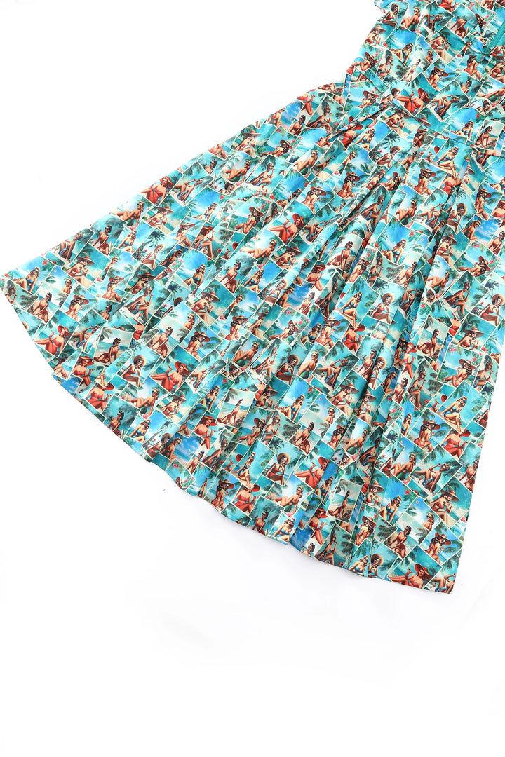 Lily Pinup Postcard Swing Dress - Preorder for dispatch 16th September