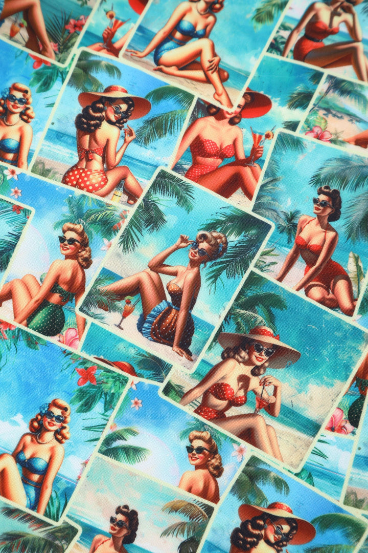 Lily Pinup Postcard Swing Dress - Preorder for dispatch 16th September