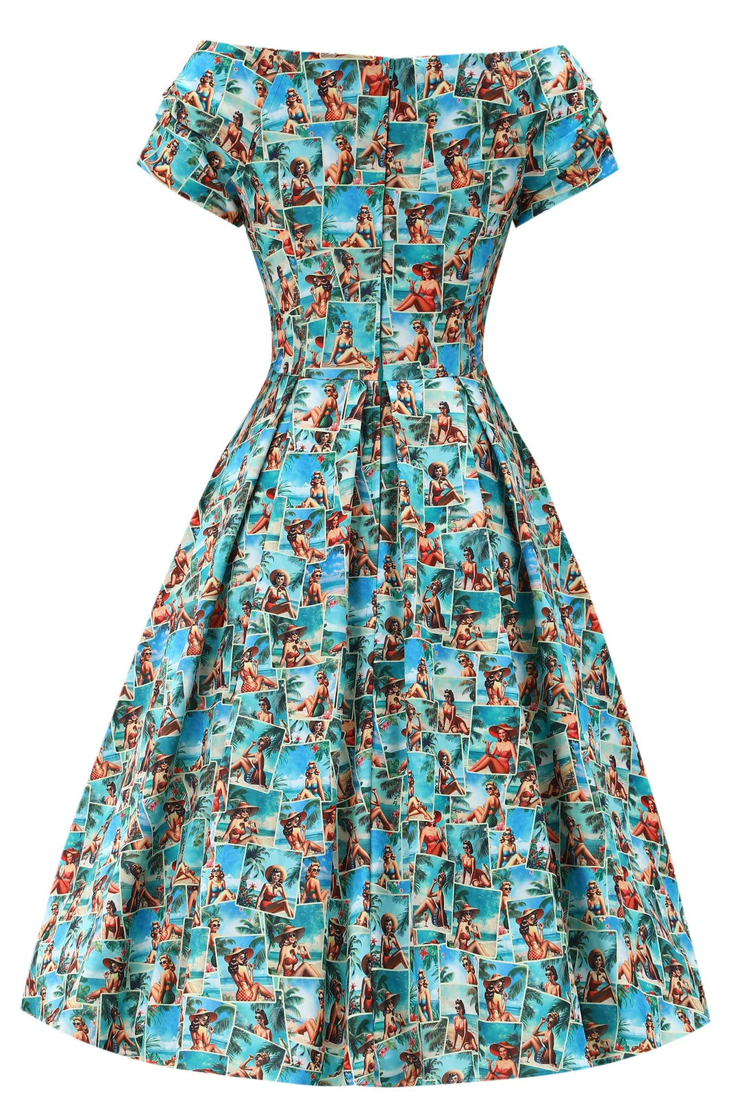 Lily Pinup Postcard Swing Dress - Preorder for dispatch 16th September
