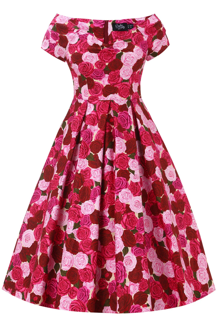 PREORDER - Lily Dress in Pink Rose Garden - Estimated dispatch 30th of October