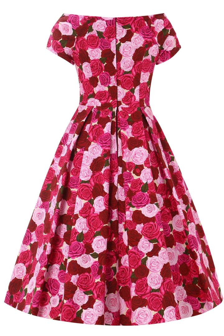 PREORDER - Lily Dress in Pink Rose Garden - Estimated dispatch 30th of October