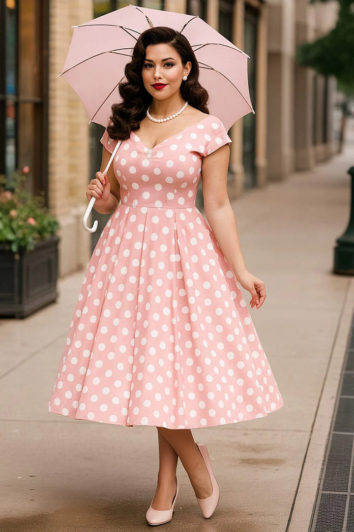 Lily Light Pink Polka Dot Dress