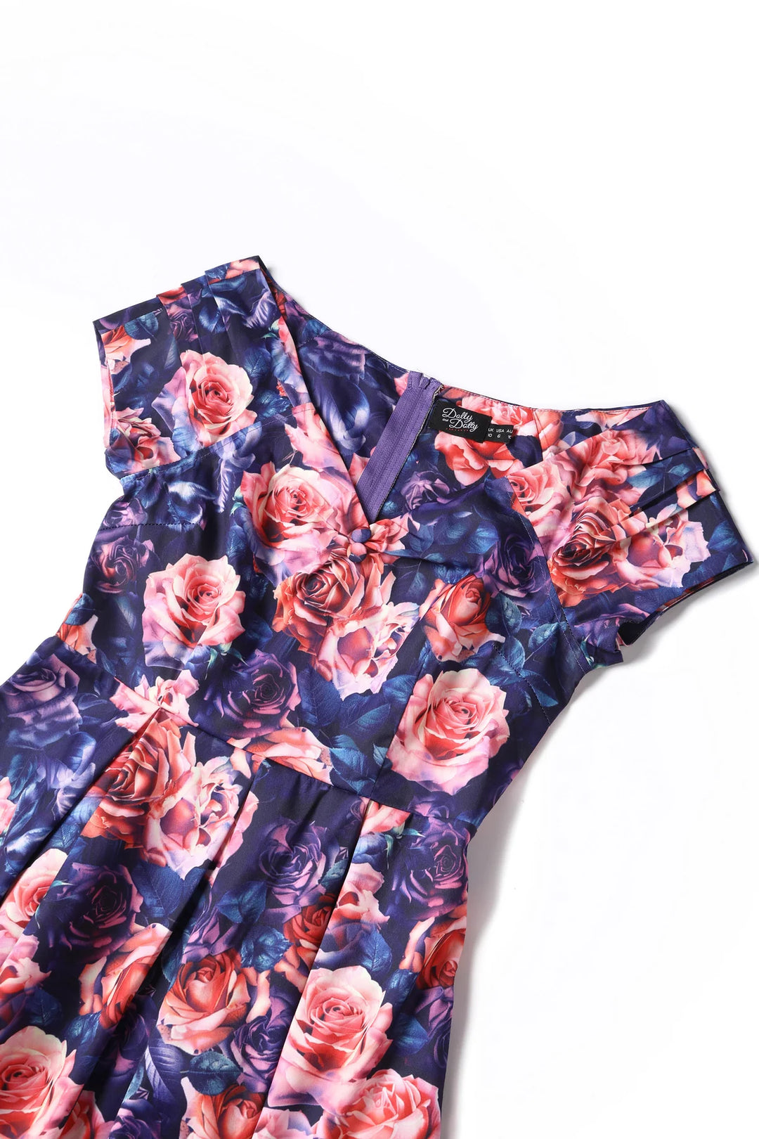 PREORDER - Lily Purple and Pink Rose Swing Dress - Expected dispatch 15th of September