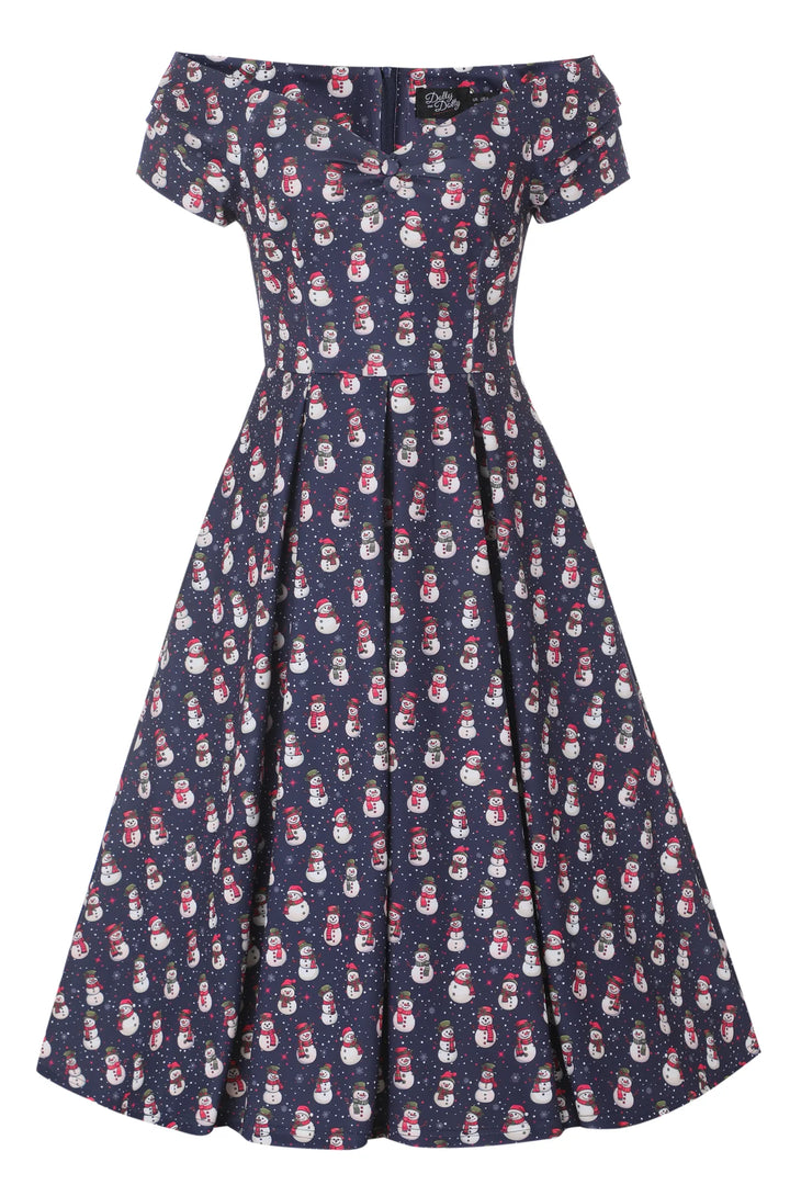PREORDER - Lily Snowman Swing Dress - Estimated dispatch 30th of October